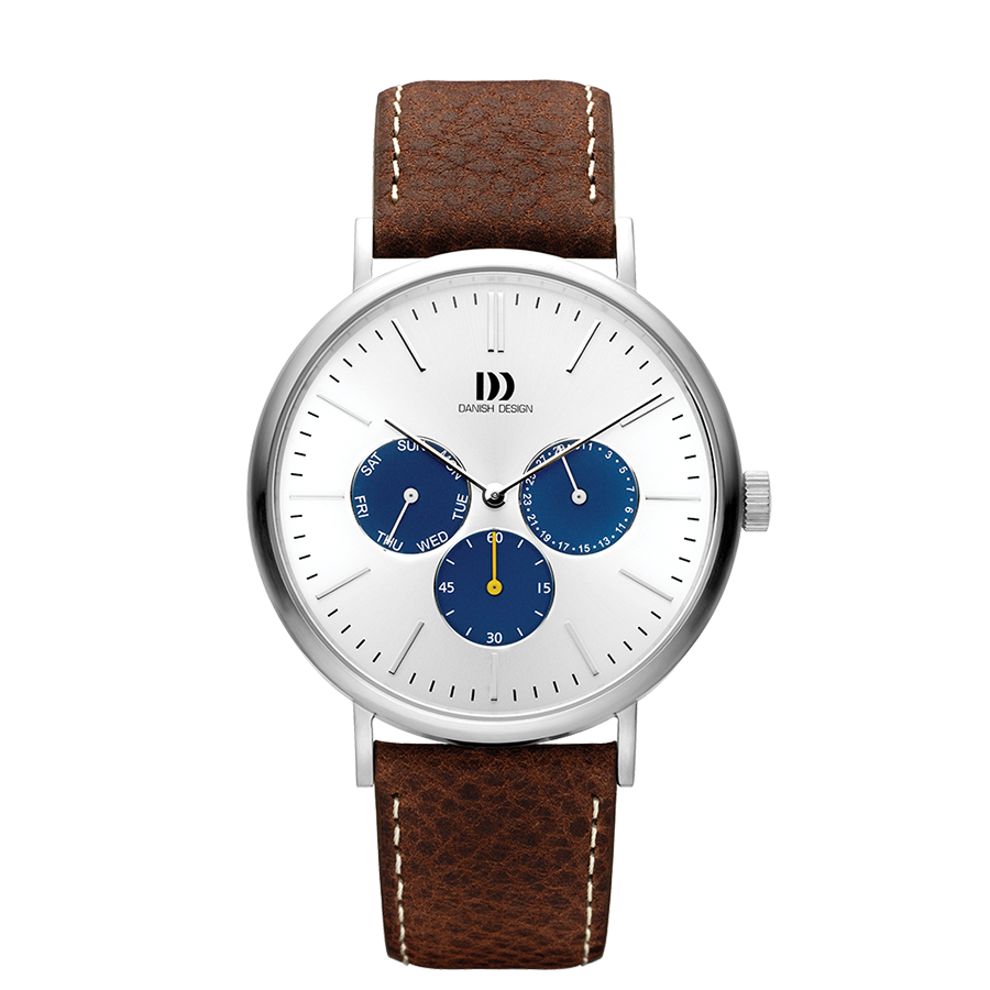 Hong Kong Day/Date Silver Blue