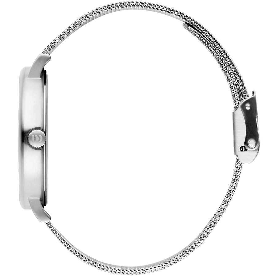 Hong Kong Day/Date Silver Blue Mesh